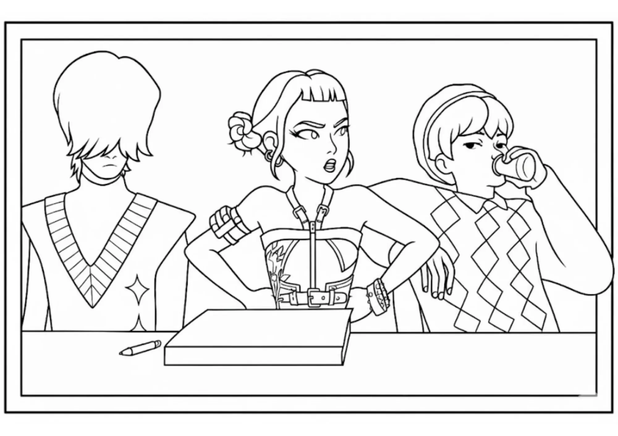 Baby Saja Sitting with Zoey and Mystery Coloring Sheet (Free Printable)
