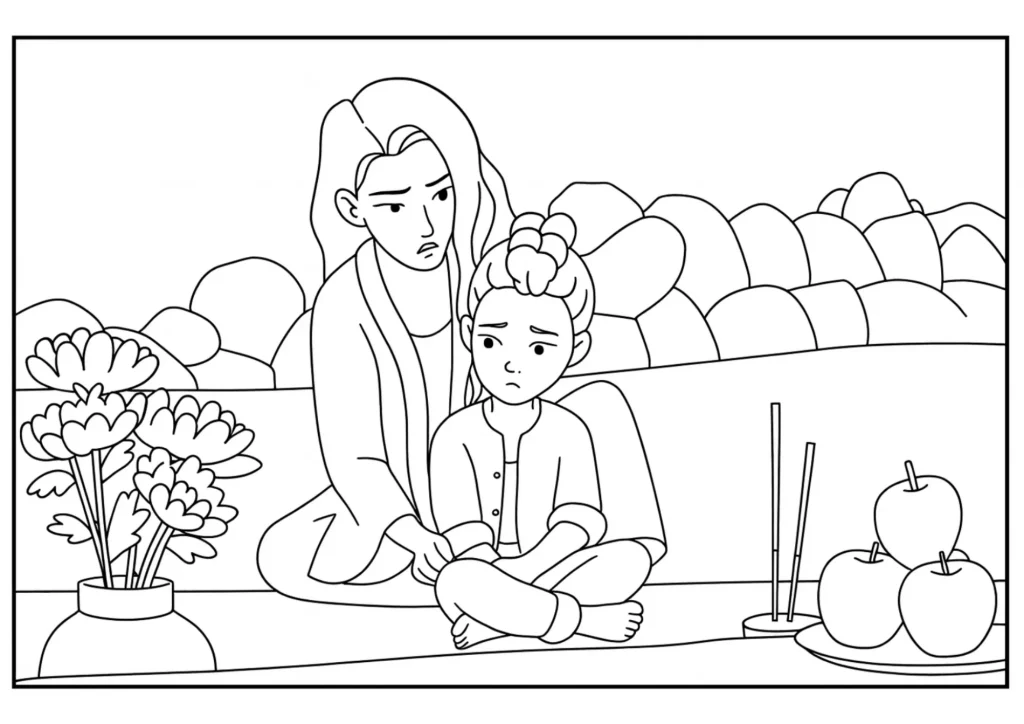 Celine Helps Rumi Coloring Page (Free Printable)