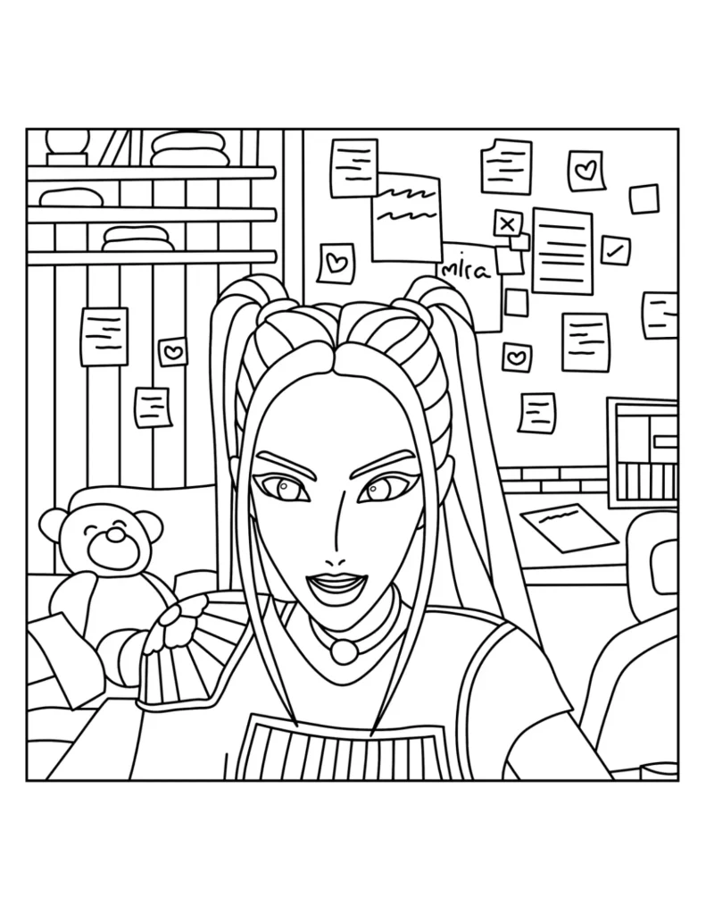 Cozy-style Mira Coloring page (Free Printable)