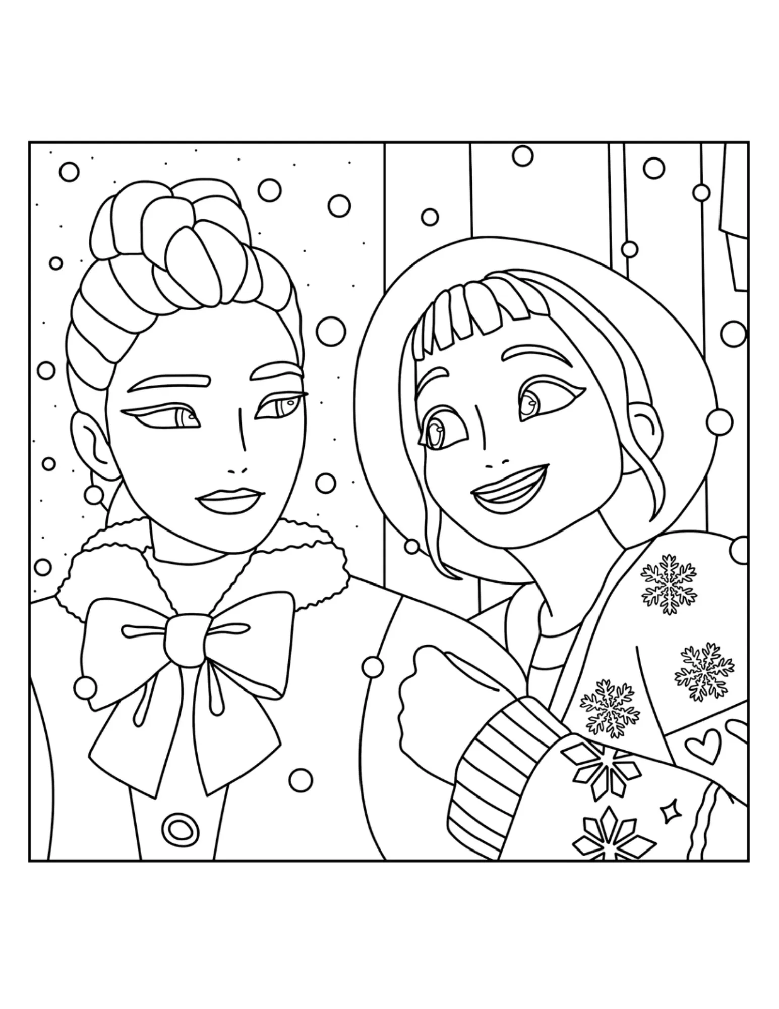 Cozy-style Rumi and Zoey Coloring Sheet