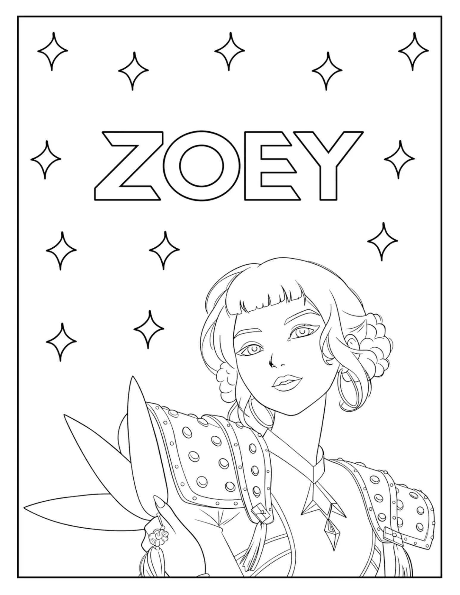 Detailed Zoey Coloring Pages