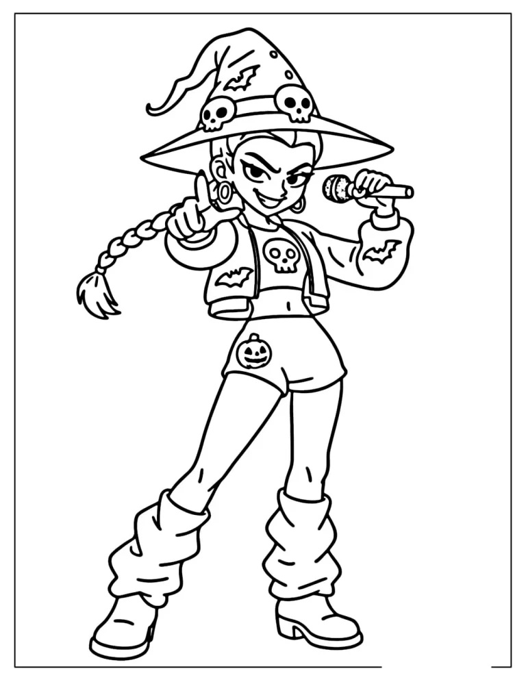 Halloween Rumi KPop Demon Hunters Coloring Page