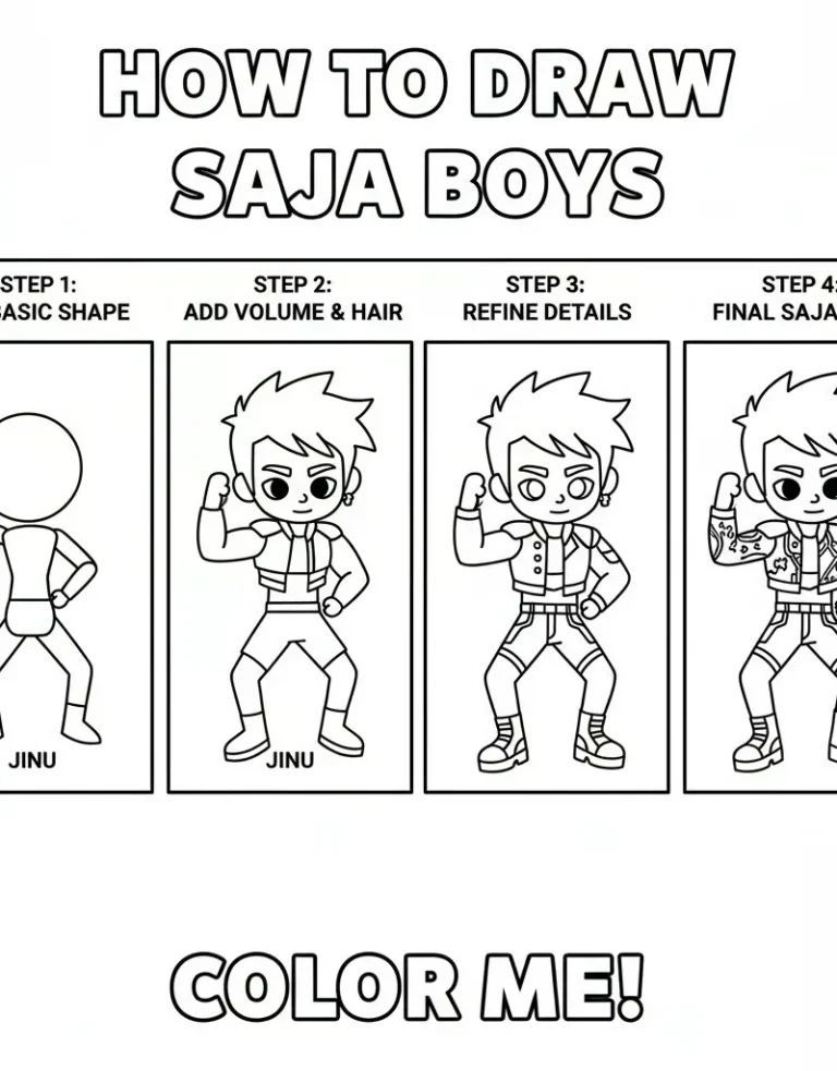 How to Draw Saja Boys Step-by-Step Tutorial