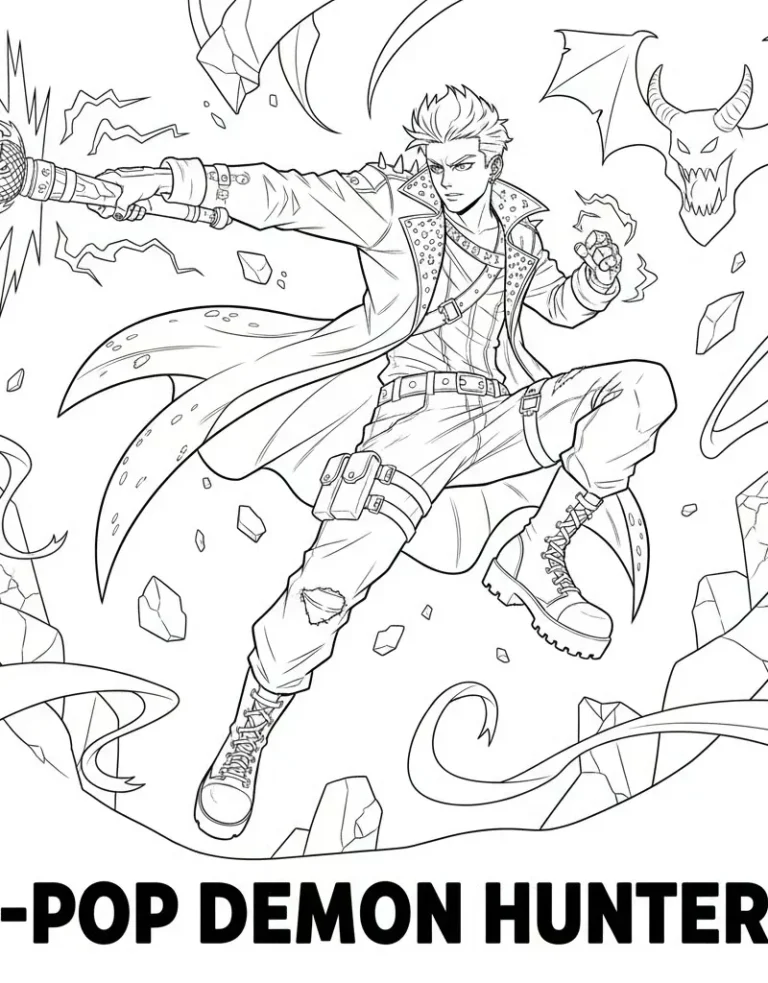 Jinu Mid-Battle Dramatic Leap free Coloring Sheet