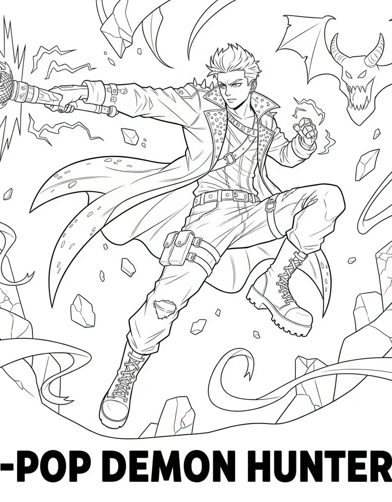 Jinu Mid-Battle Dramatic Leap free Coloring Sheet