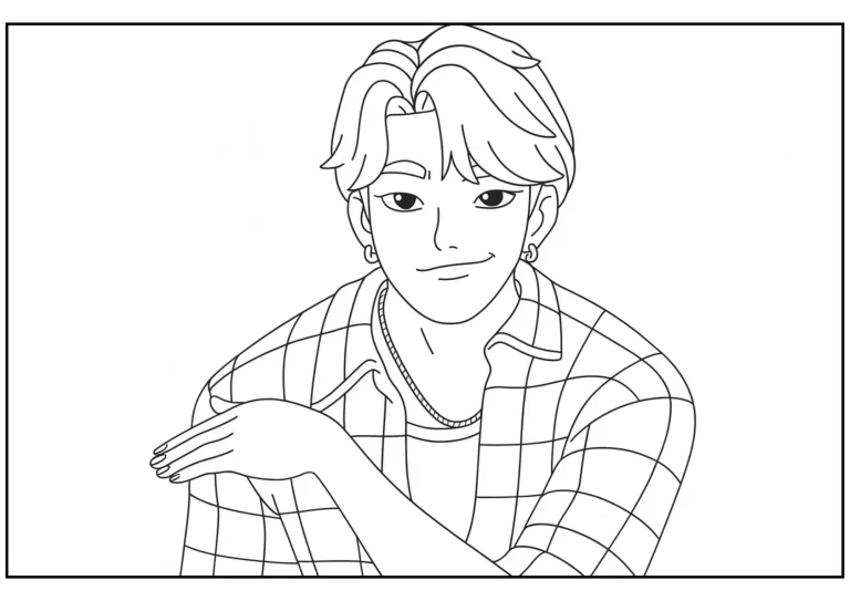 Jinu's Closeup Pose Soda Pop Kpop Demon Hunter Coloring Page