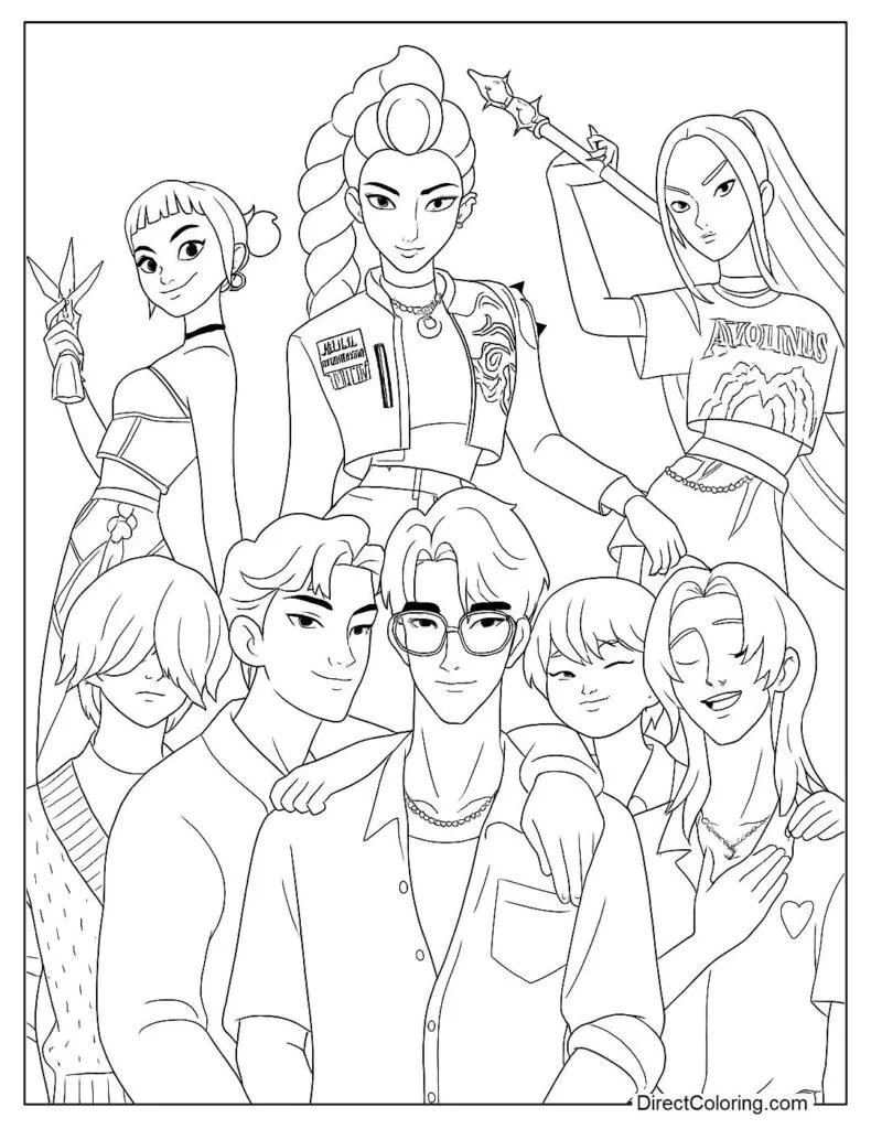 Kpop Demon Hunters Free Coloring Pages No signup No Login