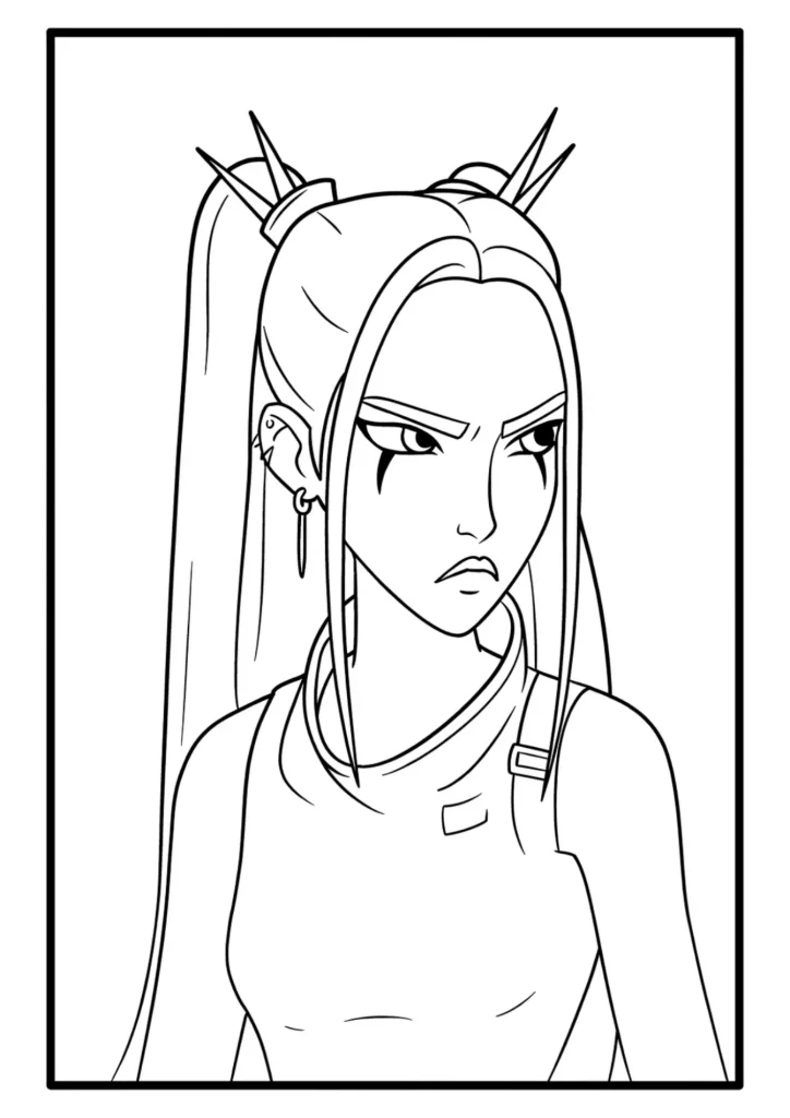 Mira Fierce Warrior Look Coloring Page (Free Printable)