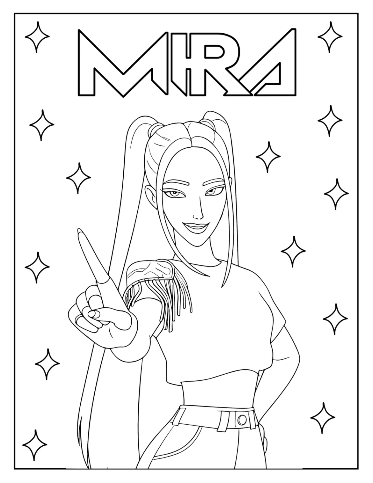 Mira Performing Coloring Page (Free Printable)