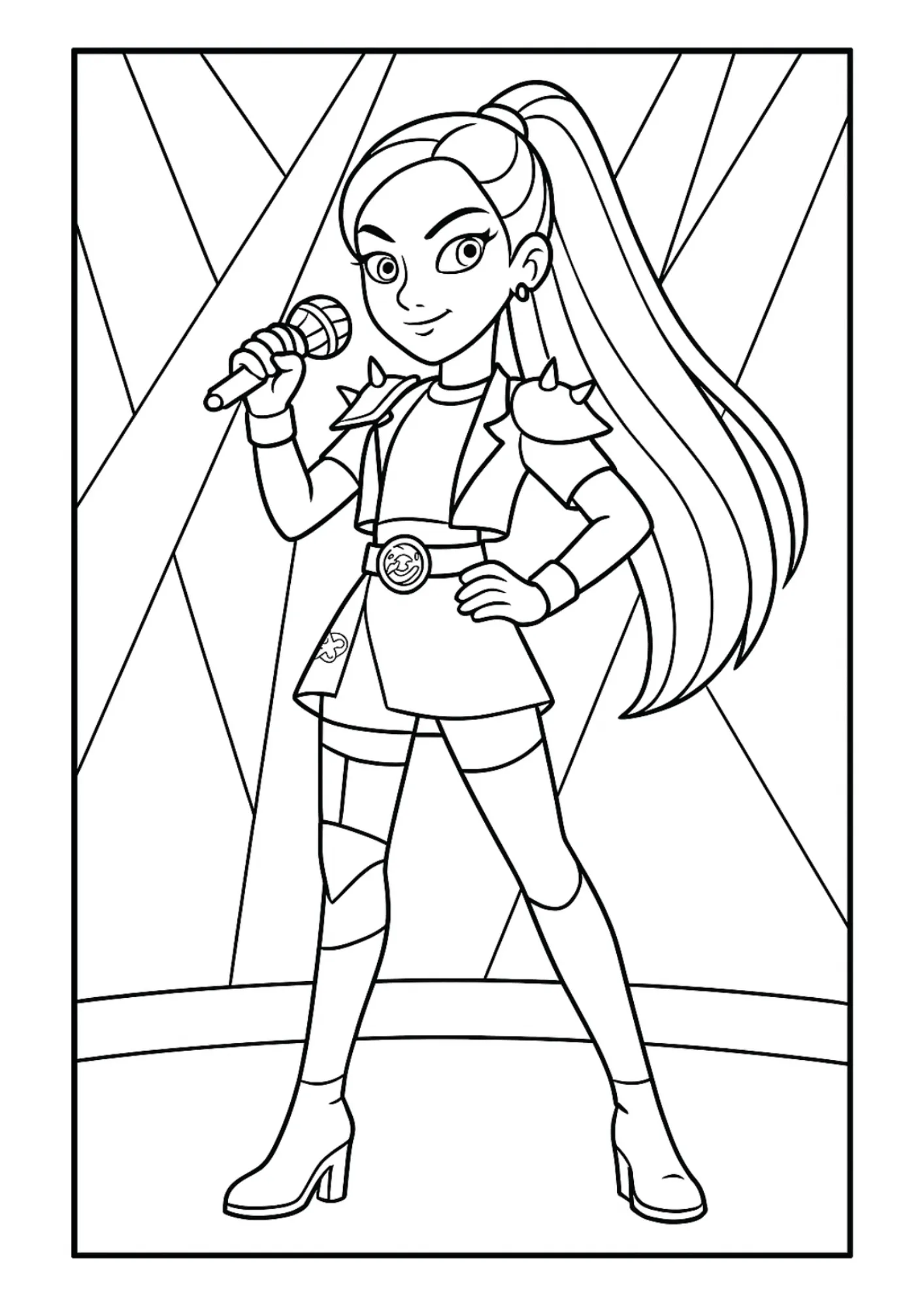 Mira Singing on Stage Coloring Page (Free Printable)