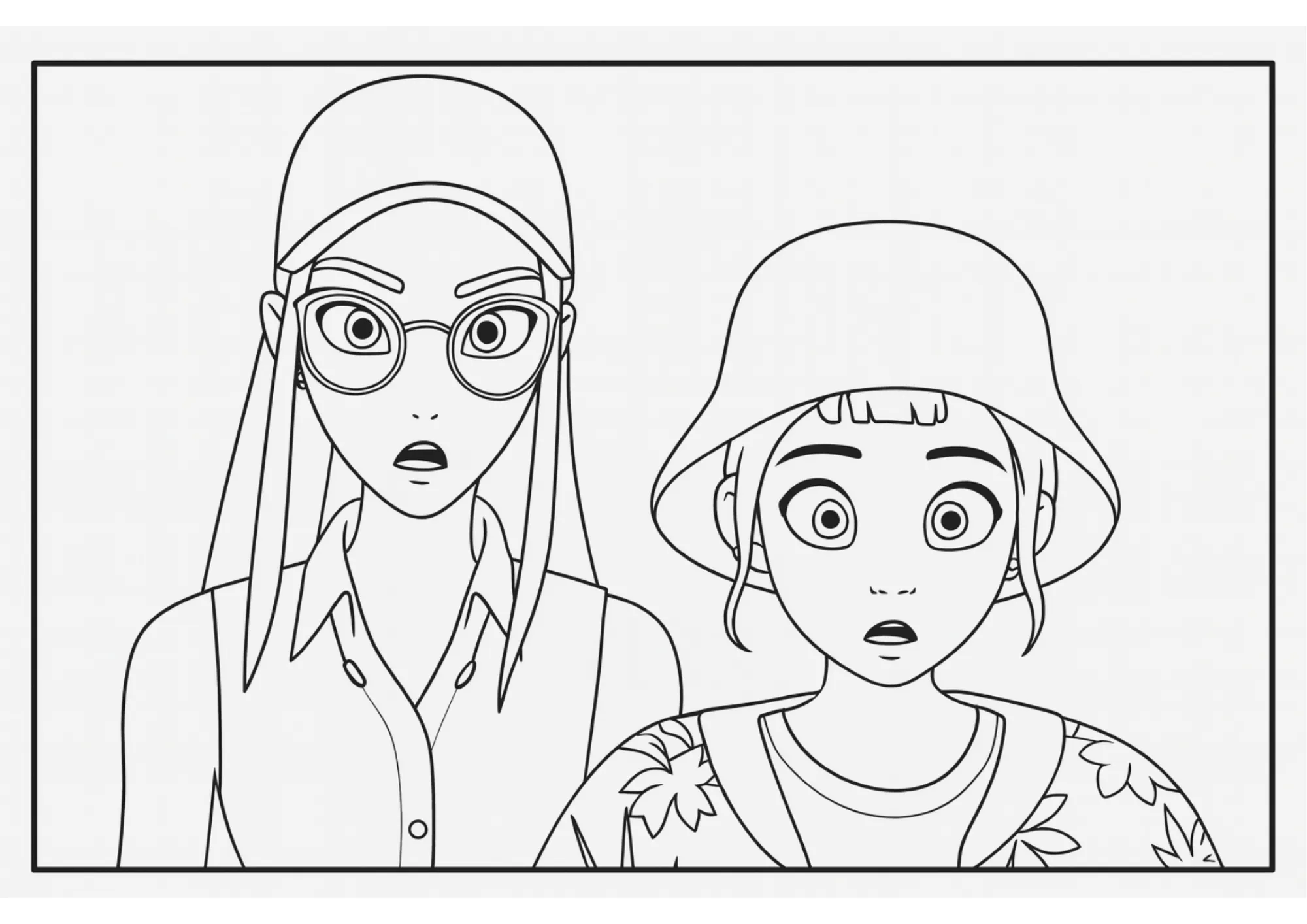 Mira & Zoey Close Up Portrait Coloring Sheet (Free Printable)