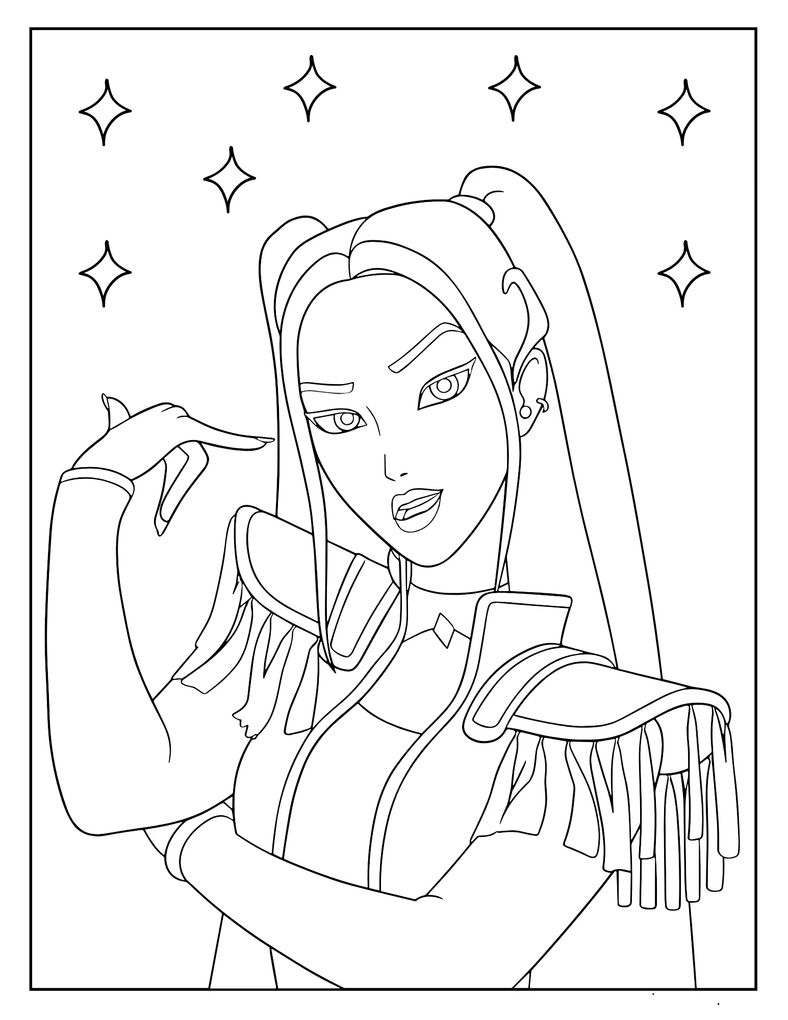 Mira with Stars Coloring Page (Free Printable)