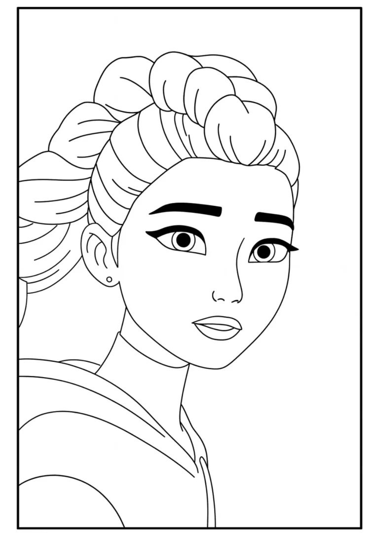 Rumi Close-up Portrait Coloring Sheet (Free Printable)