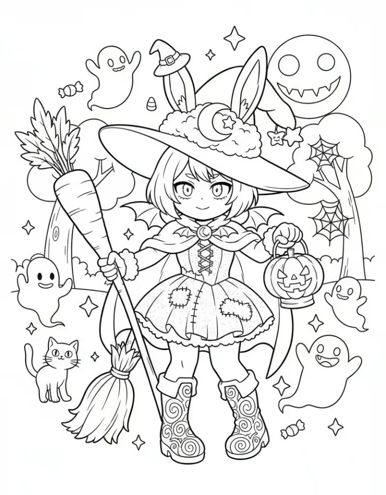 Rumi Halloween Costume for Kids Cute and Magical style coloring page