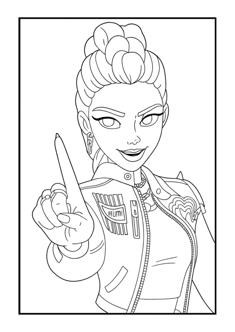 Rumi Pointing Forward Coloring Sheet (Free Printable)
