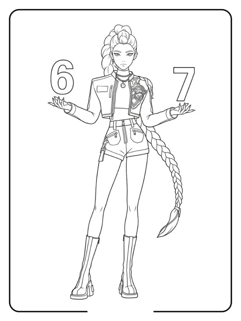 Rumi from HUNTRX Shows 67 coloring Page