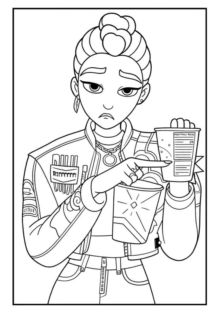 Rumi with Fast Food Drink Coloring Sheet (Free Printable)