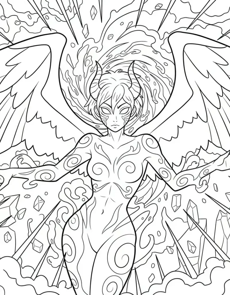 Rumi's Epic Demon Transformation epic Coloring page
