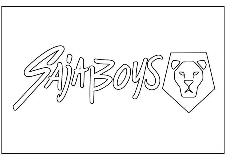 Saja Boys Logo Coloring Page (Free Printable)