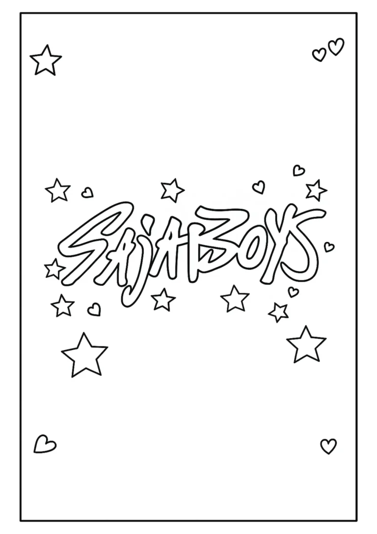 Saja Boys Logo Kpop Coloring Page (Free Printable)