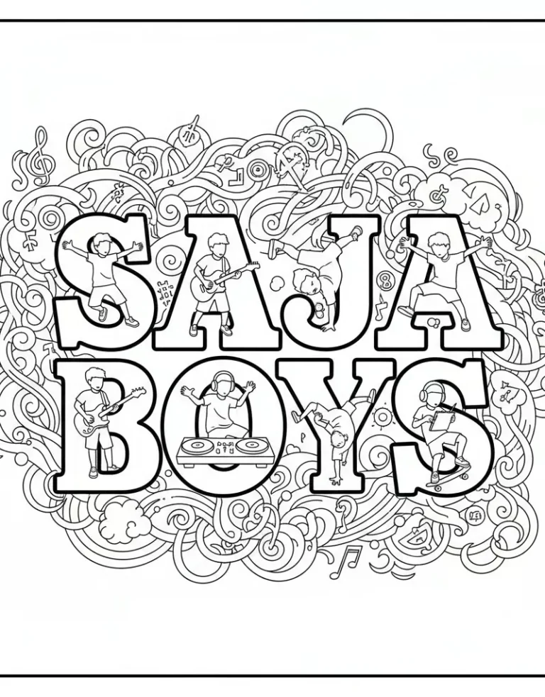 Saja Boys Logo with Member Silhouettes