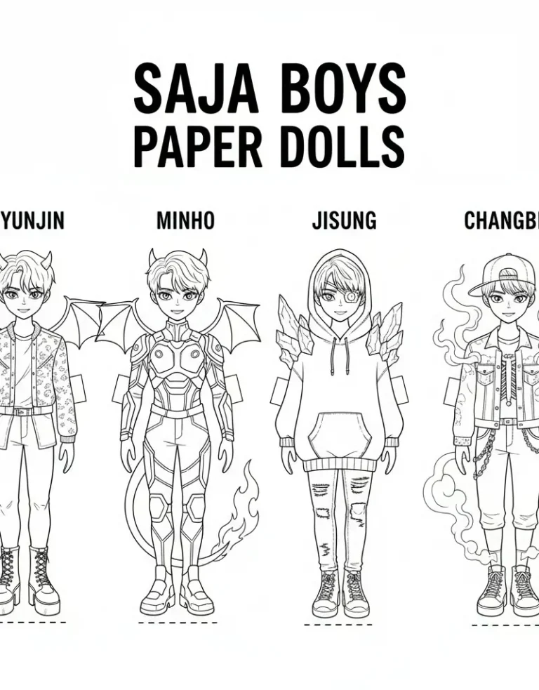 Saja Boys Paper Dolls with Idol and Demon Outfits