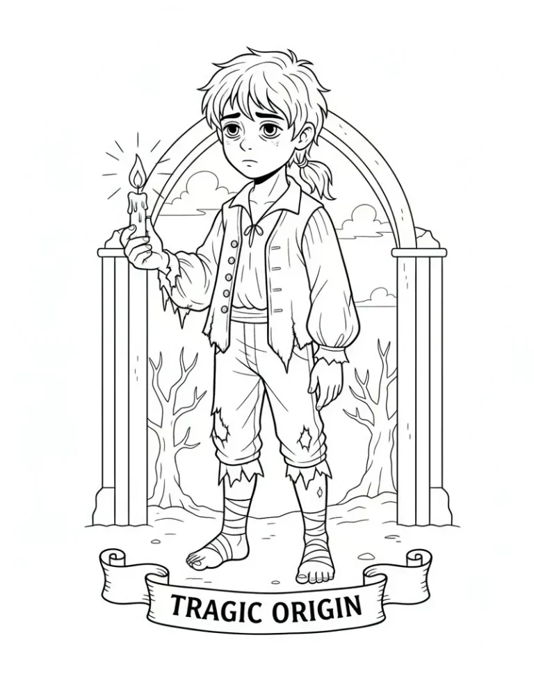 Young Jinu from 1600s with Candle Coloring Sheet