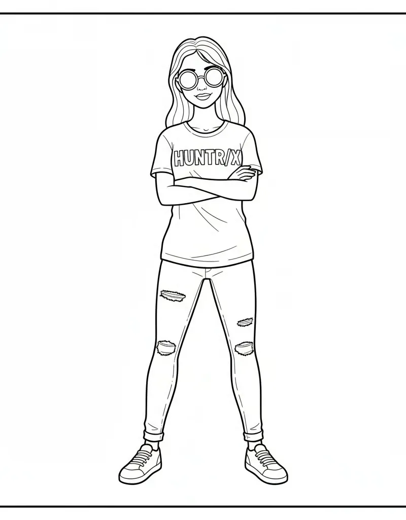 Zoey Casual with Sunglasses and HUNTRX Shirt