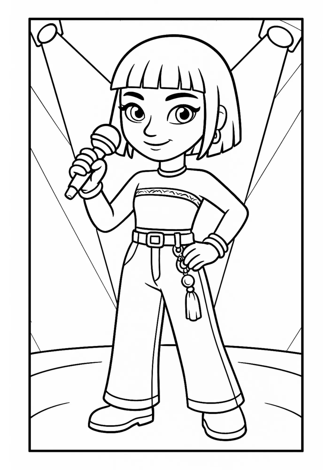 Zoey Concert Microphone Coloring Sheet (Free Printable)