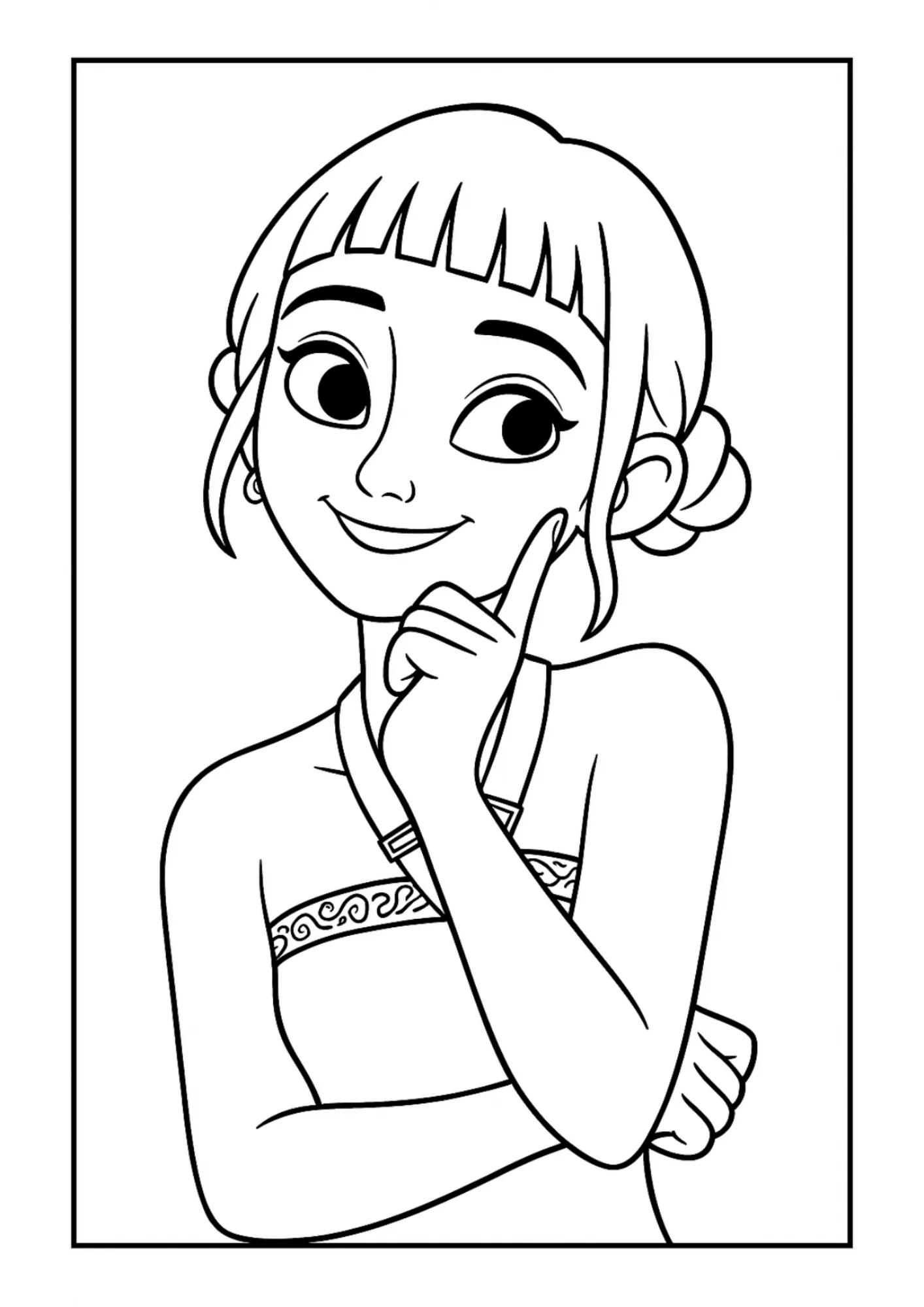 Zoey Cute Pose Coloring Sheet (Free Printable)
