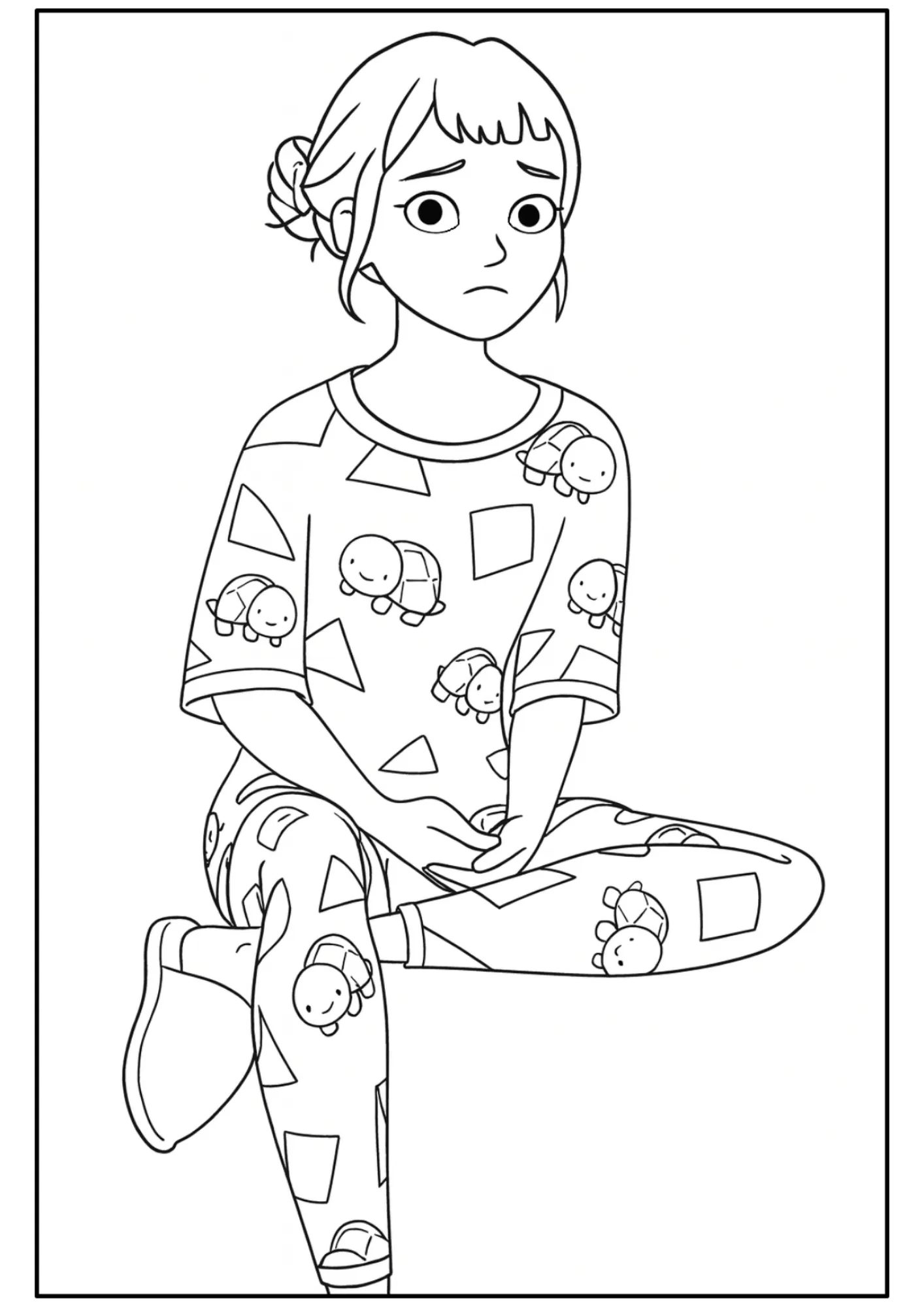 Zoey in Pajamas Coloring Sheet (Free Printable)
