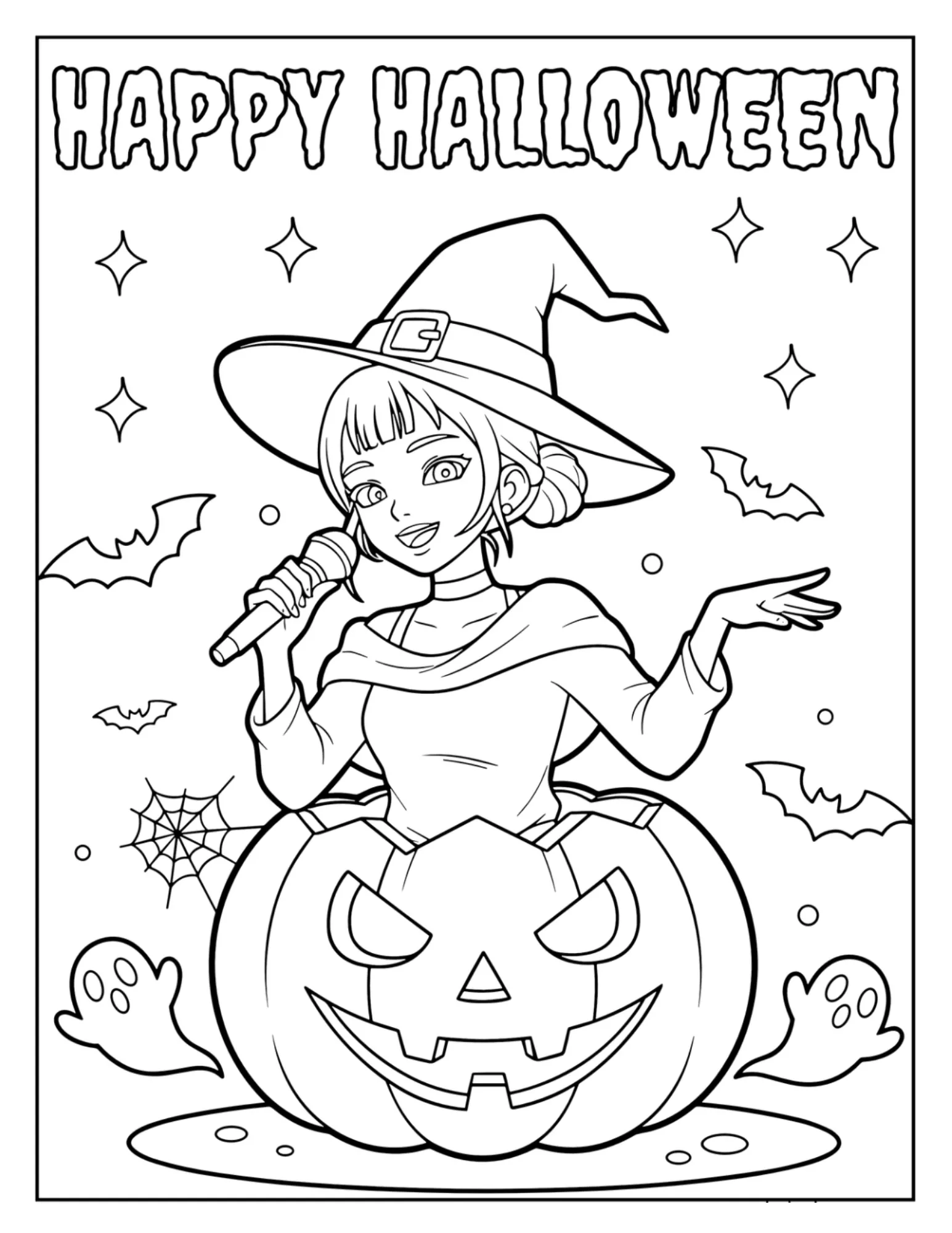 Zoey on Halloween Coloring Sheet Free Printable